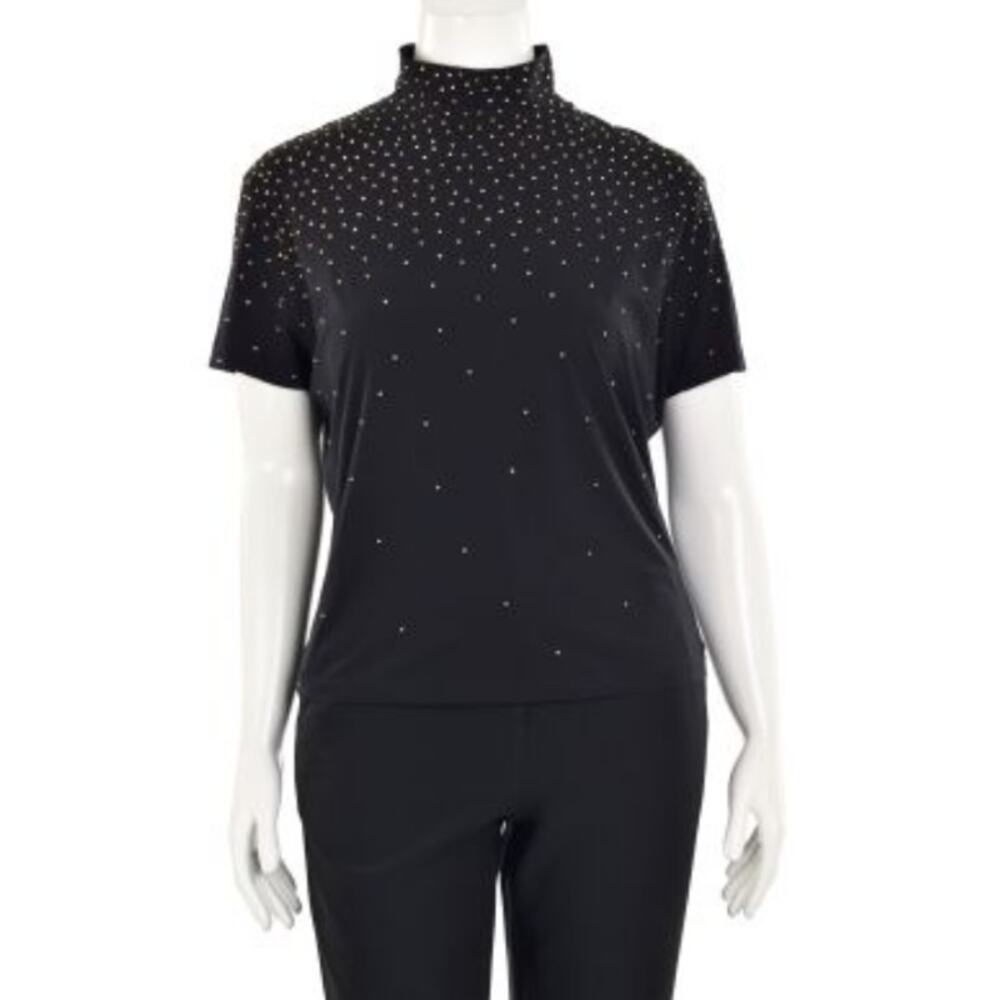 St. John black knit crystal stretch M